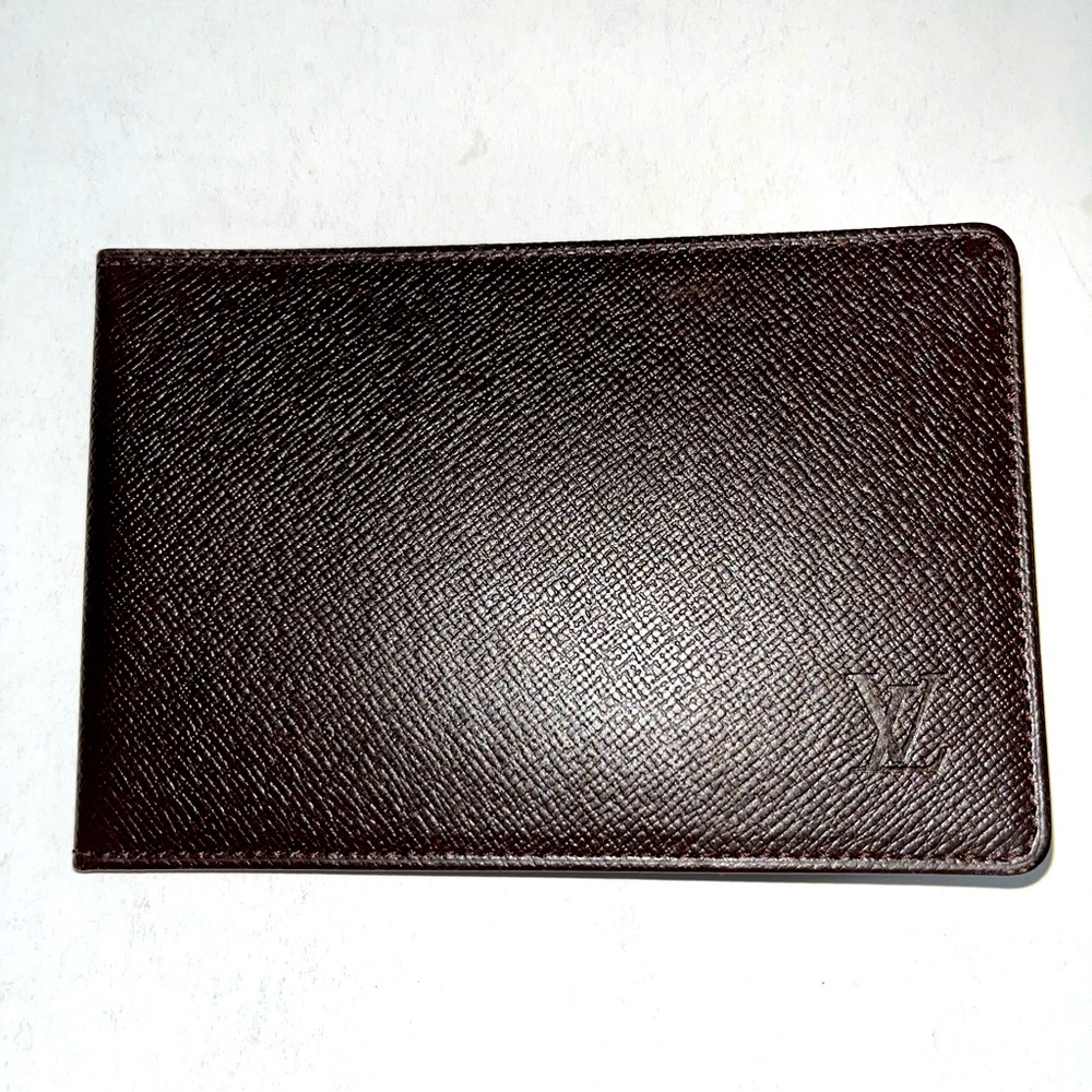 Louis Vuitton Brown ID / Card Holder Cross Grain Leather EUC